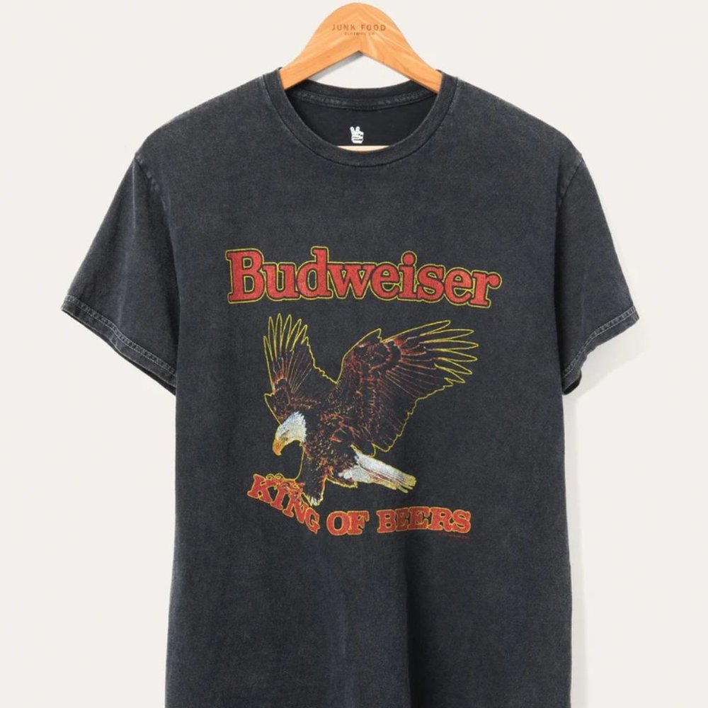 NWT- Junk Food Clothing Flea Market Budweiser Tee- Size L